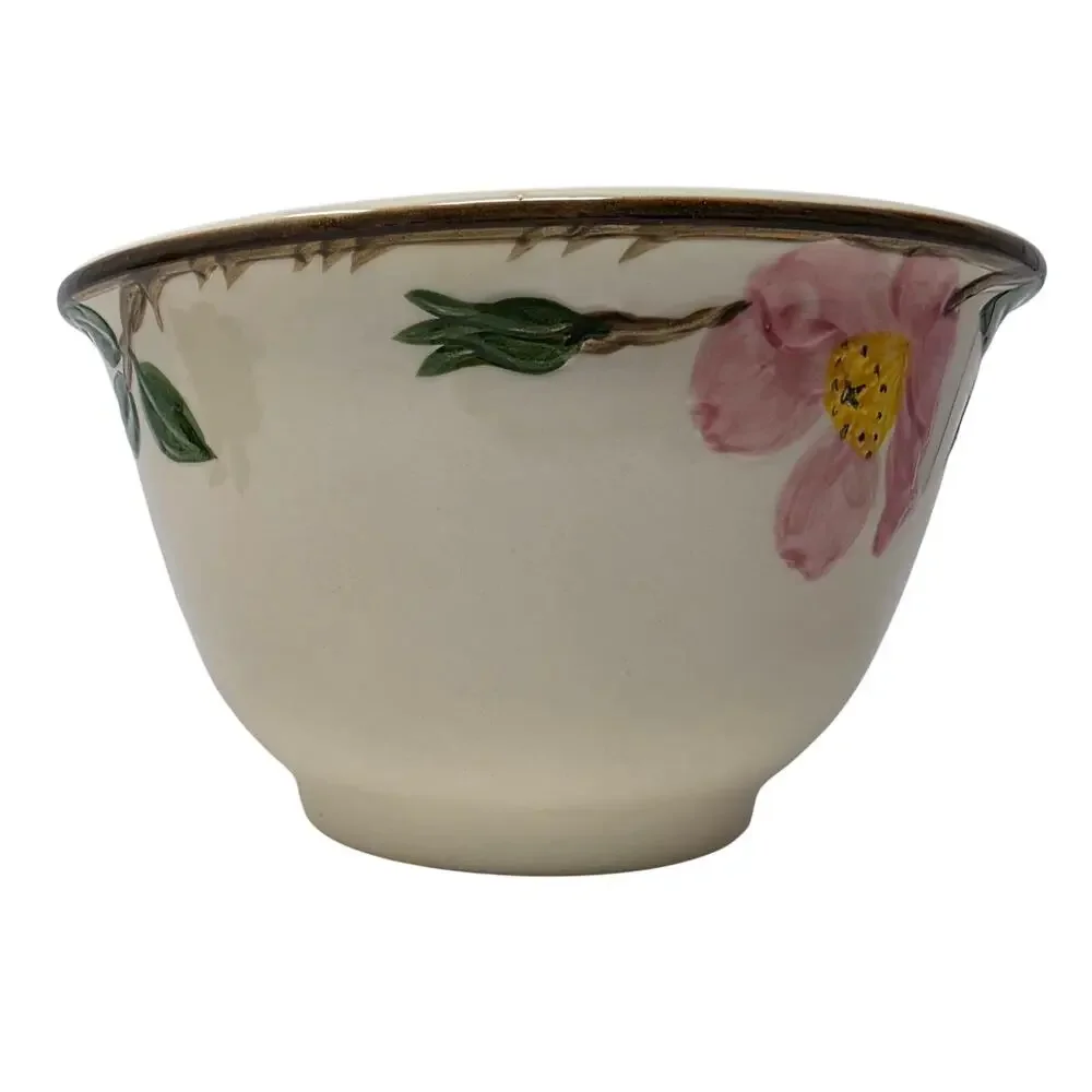 Vintage Franciscan Desert Rose Mixing Bowls Set 2 California Hand Decorated